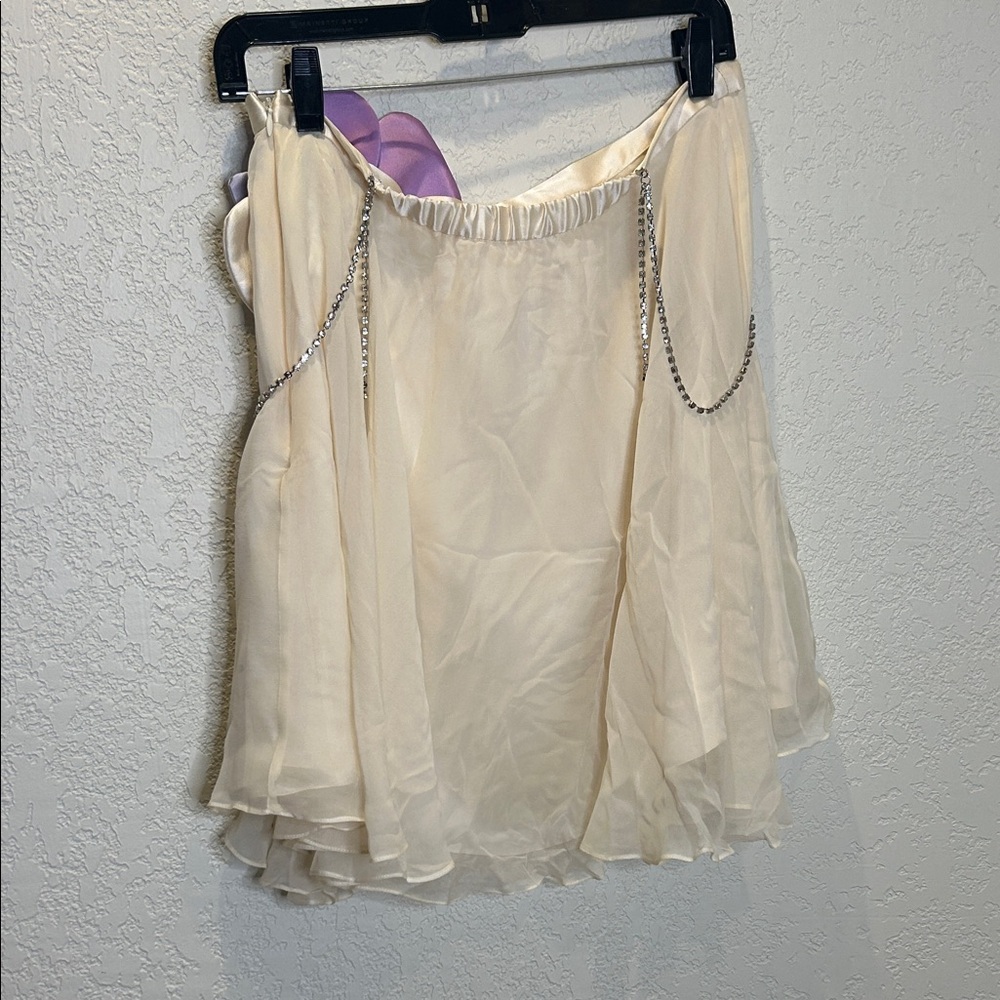 Meghan Silk Skirt with Purple Floral Accent - Picture 6 of 6